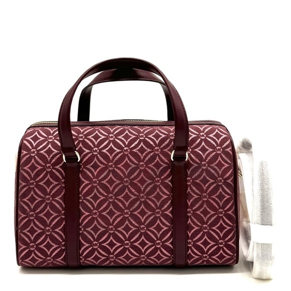 Michael Kors Medium Travel Duffle Satchel Bag Ox Blood Multi - Picture 5 of 11